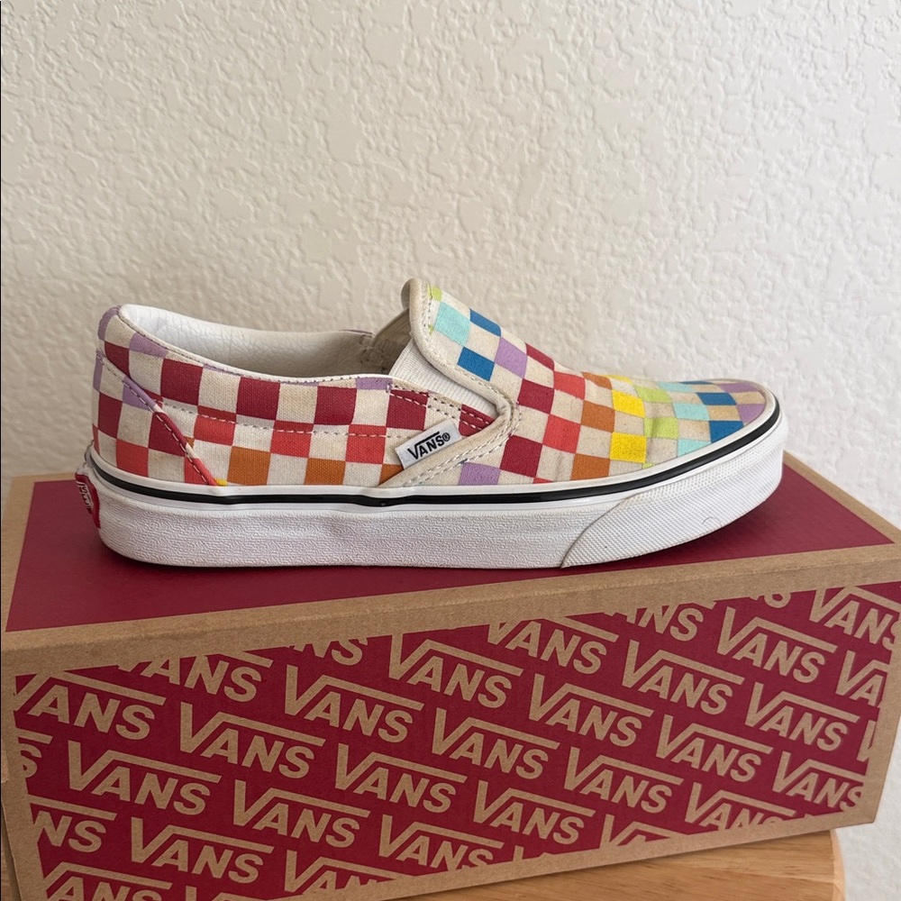 Vans Colorful Checkered Slip-On Sneakers